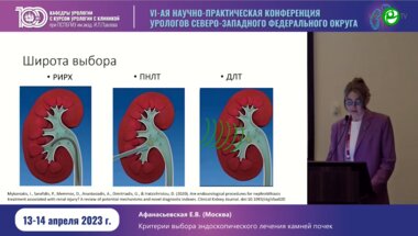 Афанасьевская Е.В. - Критерии выбора эндоскопического лечения камней почек