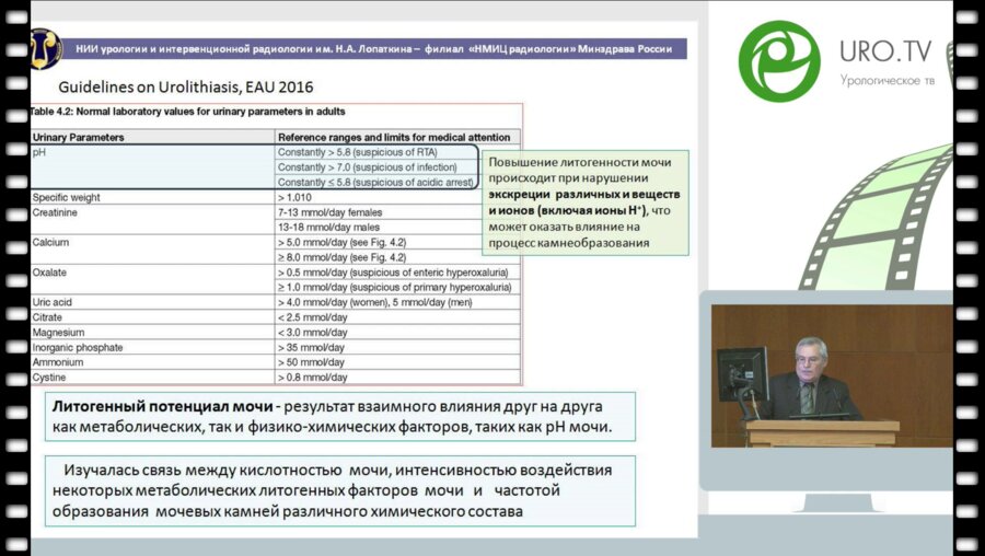 Голованов С.А. - Кислотность мочи, литогенные метаболические факторы и химсостав мочевых камней