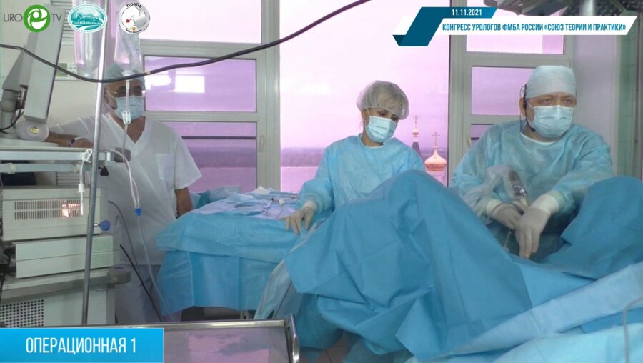 Бактимиров Р.Г. - Ретроградная уротеропиелоскопия и дробление камня с помощью лазера