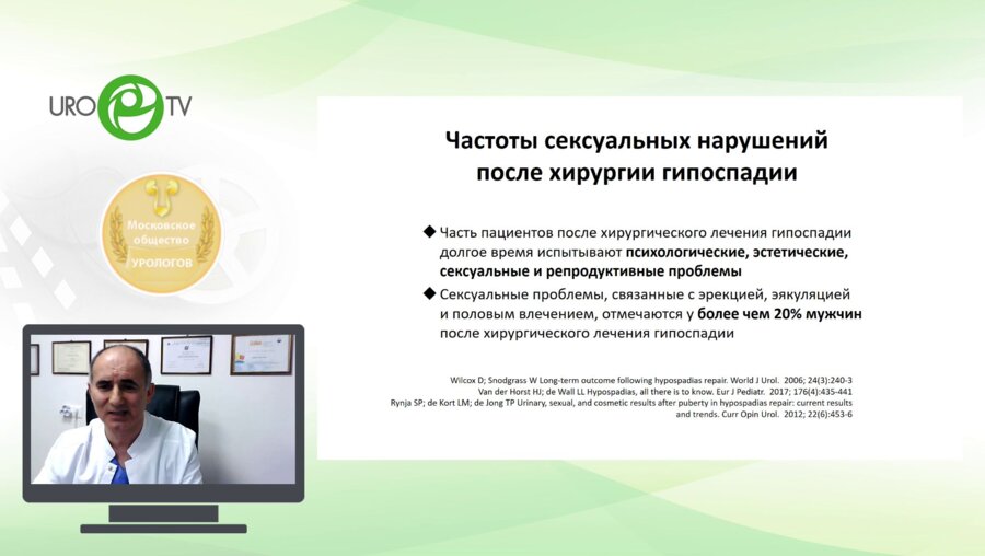 Гамидов С.И. - Тактика ведения пациентов со стриктурами неоуретры после пластики гипоспадии – взрослая проблема из детства