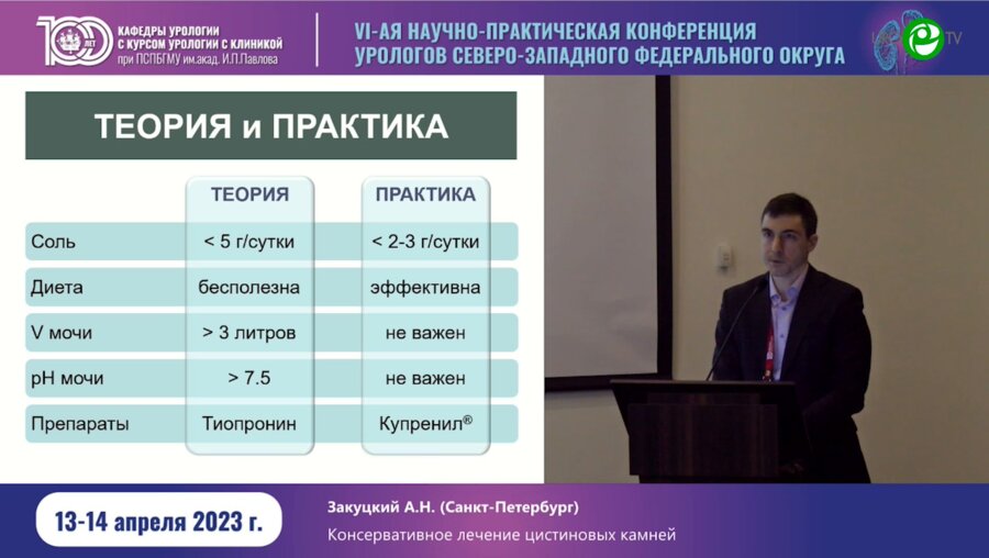 Закуцкий А.Н. - Консервативное лечение цистиновых камней