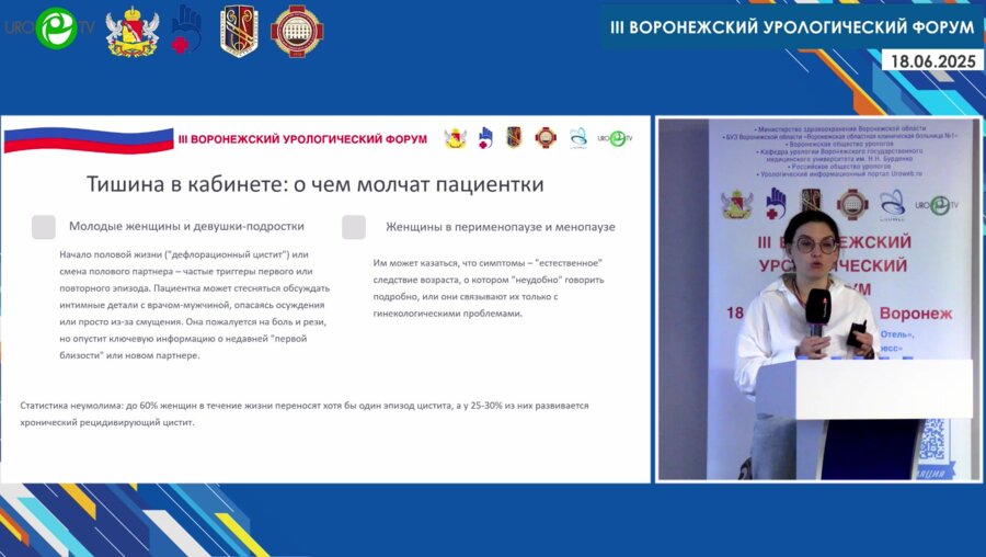 Ломанова Г.А. - О чем не говорят мужчинам. Хронический рецидивирующий цистит - взгляд гинеколога